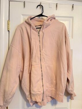 Brandy Melville Pink Zip-Up Hoodie